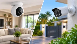 Indoor vs Outdoor Security Cameras comparison for home and property security